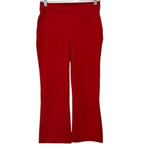 Spanx Red Kick Flare Polished Ponte Crop Tummy Control Dress Pants S Petite
